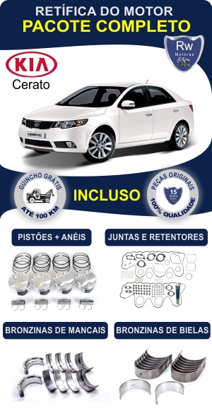 Retífica de motor Kia Cerato peças originais pacote completo Rw motores